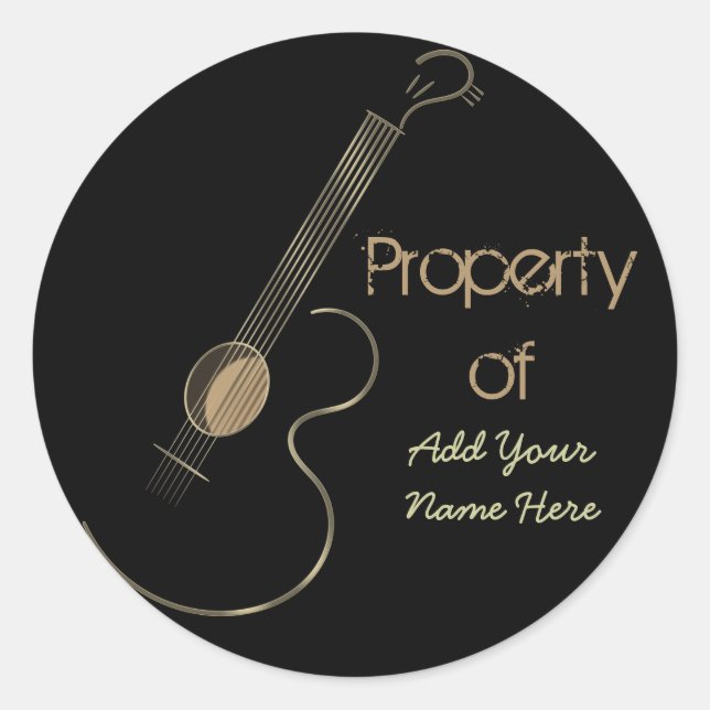 Pegatinas personalizados logotipo de la guitarra (Anverso)