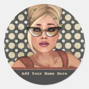 Pegatinas personalizados moda retra de la colmena