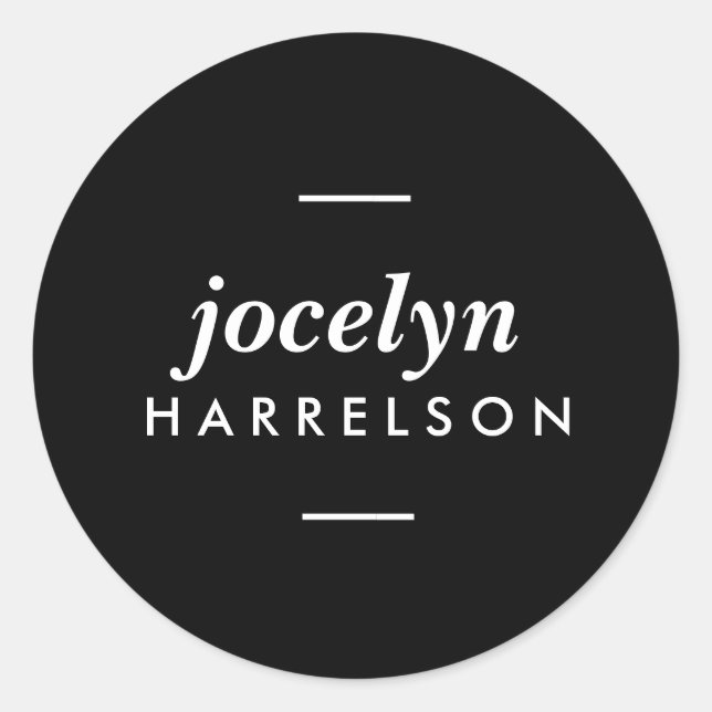 Pegatinas personalizados negros modernos (Anverso)