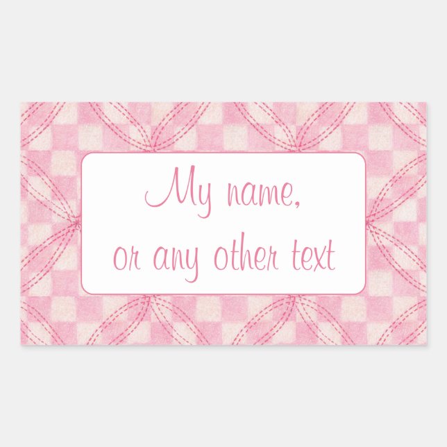 Pegatinas PINK CHECK QUILT Rectangle Matar (Anverso)