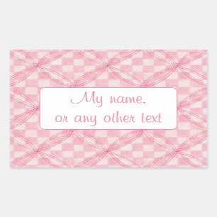 Pegatinas PINK CHECK QUILT Rectangle Matar