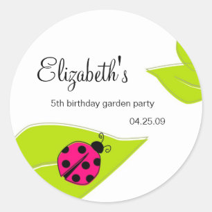 Pegatinas Pink Ladybug Favor