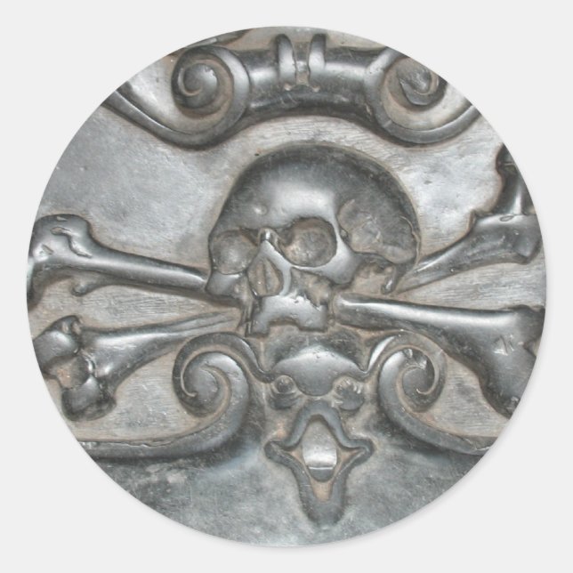 Pegatinas piratas de cráneo de piedra de mármol ne (Anverso)