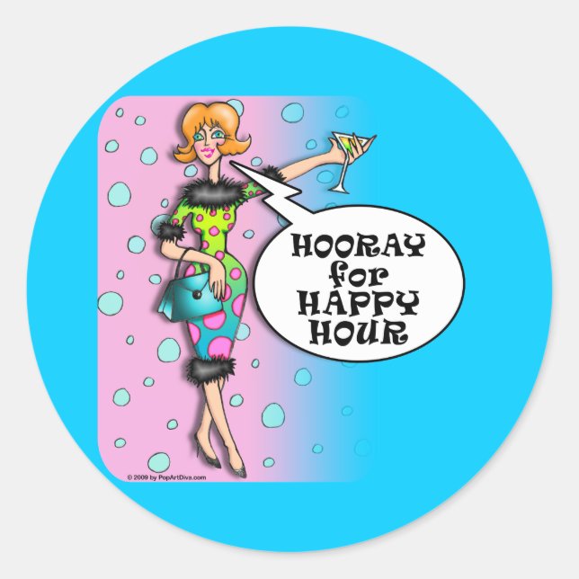 Pegatinas - Polka Dot Martini Diva (Anverso)