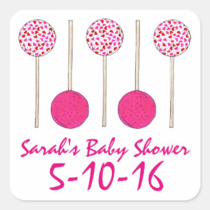 Pegatinas pop personalizadas de pastel rosado de B