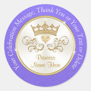Pegatinas Princesas de Oro y Púrpura Personalizad