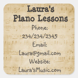 Pegatinas promocionales de lecciones de piano pers
