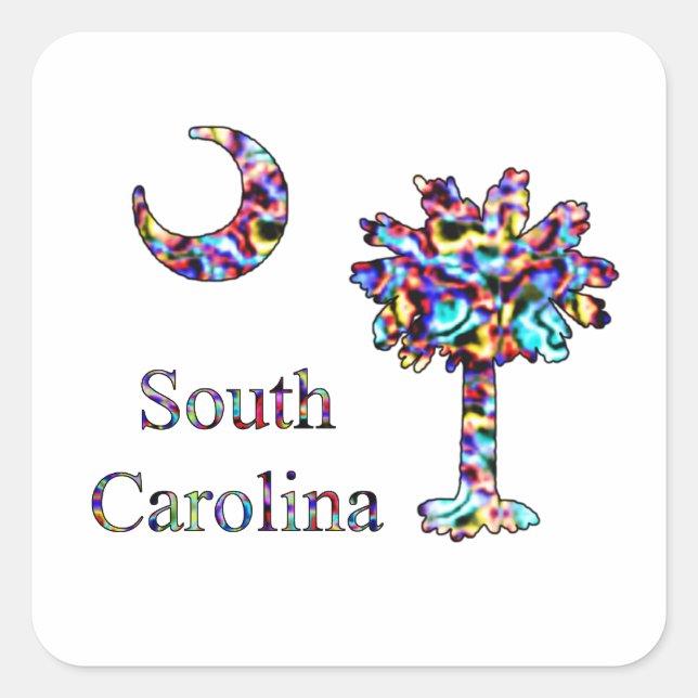 Pegatinas psicodélicos del Palmetto de Carolina (Anverso)