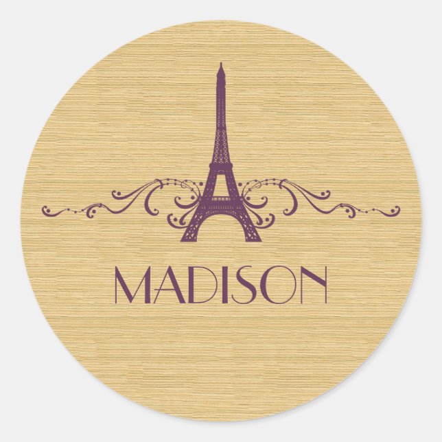 Pegatinas Purple French Flourish (Anverso)