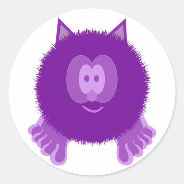 Pegatinas púrpura pom pom Pal (Anverso)