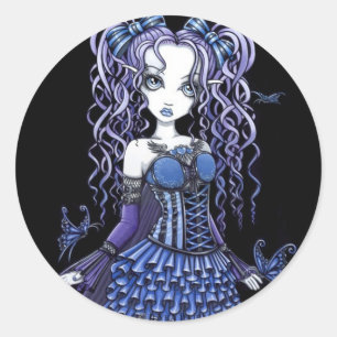 Pegatinas púrpuras de la hada de la mariposa del