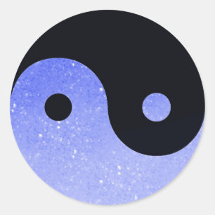 Pegatinas púrpuras de Yin Yang de la mirada del