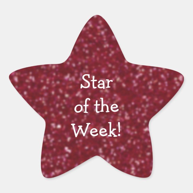 Pegatinas Purpurinas de Student of Week Red (falso (Anverso)
