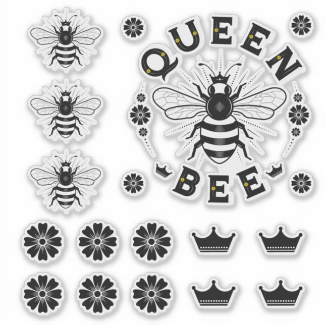 Pegatinas Queen Bee Transparent Vinyl (Anverso)