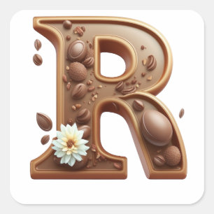 Pegatinas R de letras de chocolate