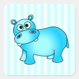 Pegatinas rayados del hipopótamo lindo del bebé