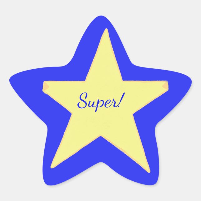 Pegatinas recompensadores de estrella azul amarill (Anverso)