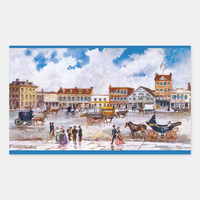 Pegatinas Rectangle de Broadway NYC 1810 (Anverso)