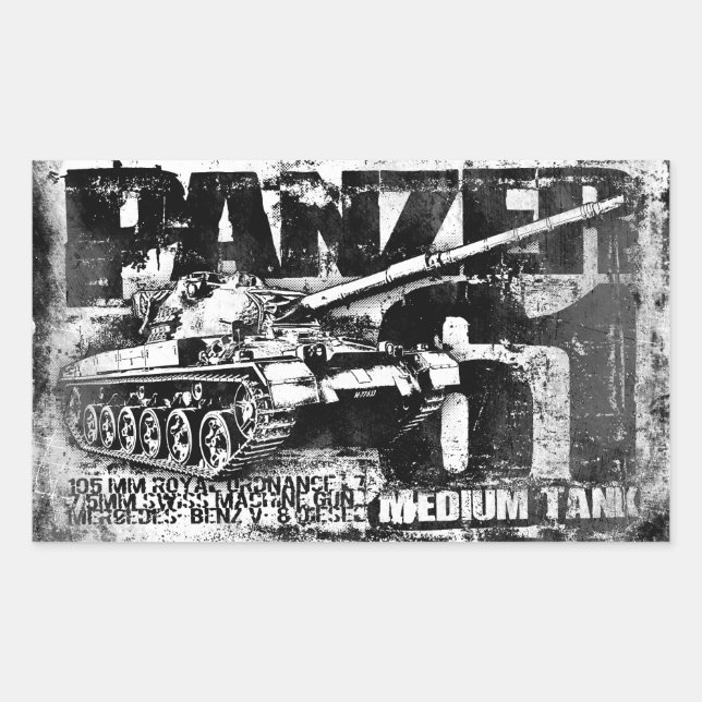 Pegatinas Rectangle Panzer 61 (Anverso)