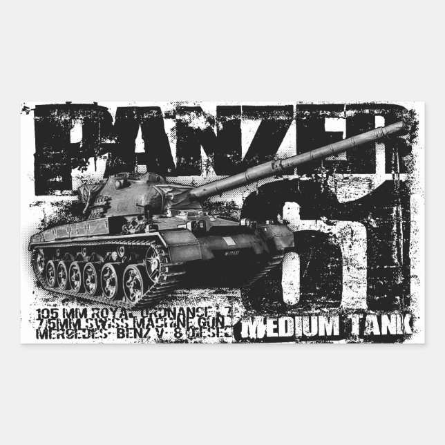 Pegatinas Rectangle Panzer 61 (Anverso)