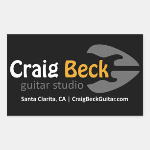 Pegatinas Rectangulares   Craig Beck Guitar Studio