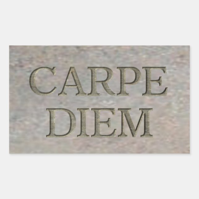 Pegatinas rectangulares de Carpe Diem Stone (Anverso)