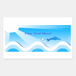 Pegatinas rectangulares de delfines marinos (tu te