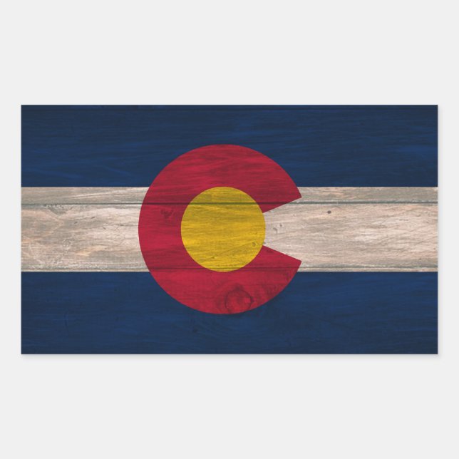 Pegatinas rectangulares de la bandera de Colorado (Anverso)