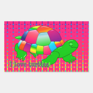 Pegatinas Rectangulares De Tortuga De Cristal Lil
