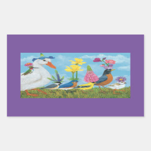 Pegatinas rectangulares del desfile de primavera