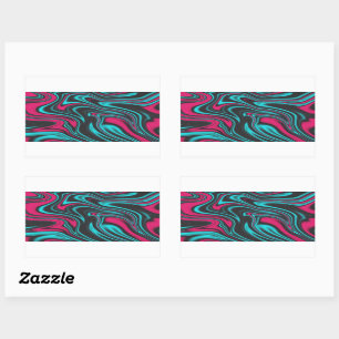 Pegatinas rectangulares ondulados y fluidos