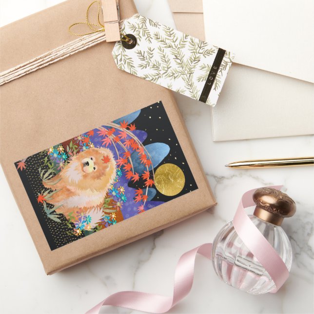 PEGATINAS rectangulares ORIGAMI AUTUMN Chow (Regalar)