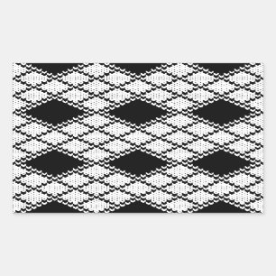 Pegatinas Rectángulo BLACK ARGYLE KNIT