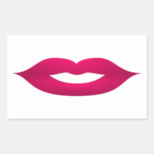 Pegatinas Rectángulo de los labios rosados y brill