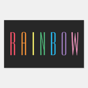 PEGATINAS Rectángulo de RAINBOW / Negro