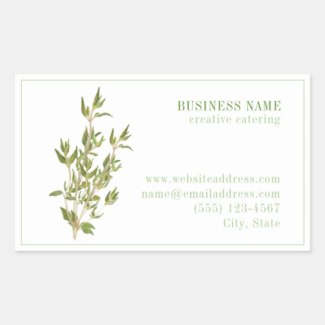 PEGATINAS Rectángulo FRESH THYME Biz ID (Anverso)