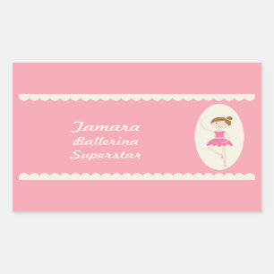Pegatinas Rectánicos Pink Ballerina 1
