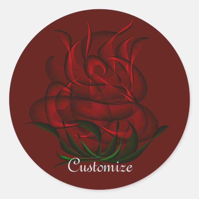 Pegatinas Red Abstract Red Rose (Anverso)