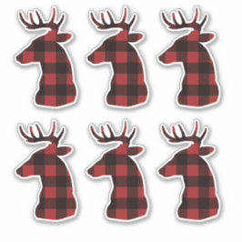 Pegatinas Red Plaid Reindeer Decal