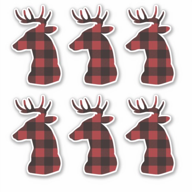 Pegatinas Red Plaid Reindeer Decal (Anverso)