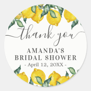 Pegatinas redondas clásicas de limones gracias