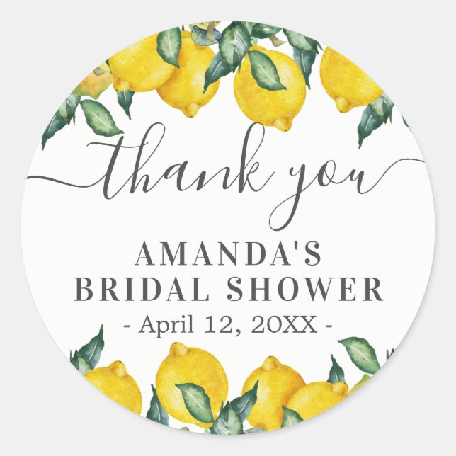 Pegatinas redondas clásicas de limones gracias por (Anverso)