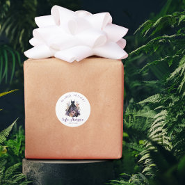 Pegatinas redondas clásicas de vestido negro para 