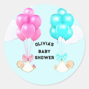Pegatinas redondas clásicas para baby shower de ge