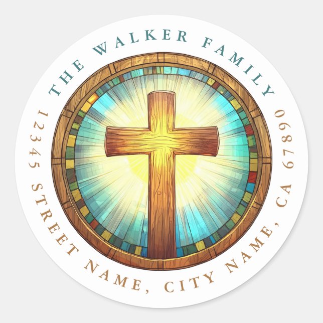 Pegatinas Redondas Cruz (Anverso)