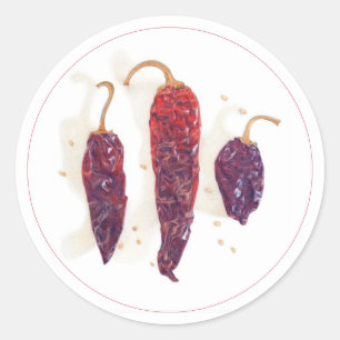 PEGATINAS REDONDAS DE 3" DE PIMIENTOS PICANTES