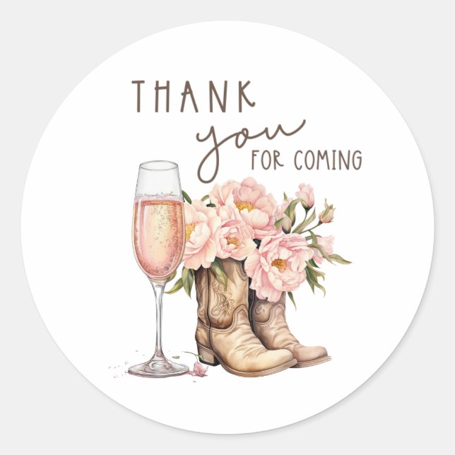 Pegatinas redondas de Botas y Burbujeante (Anverso)