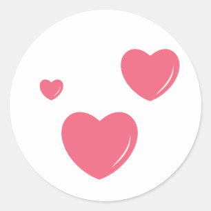 Pegatinas redondas de corazón de amor