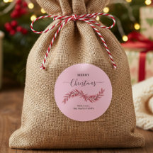 Pegatinas redondas de Feliz Navidad