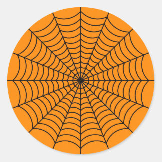 Pegatinas redondas de Halloween de telaraña de ara